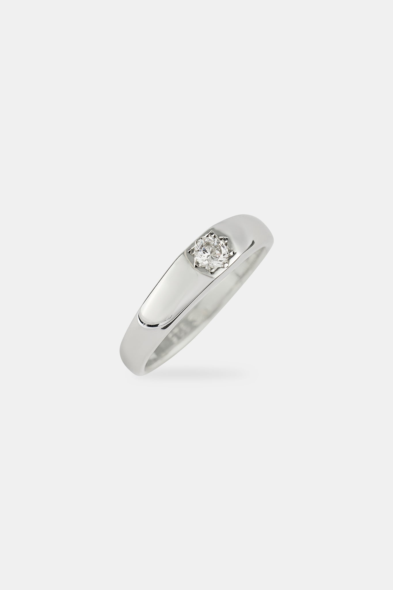 Iced Centre Polished Ring - 6mm