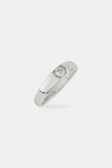 Iced Centre Polished Ring - 6mm