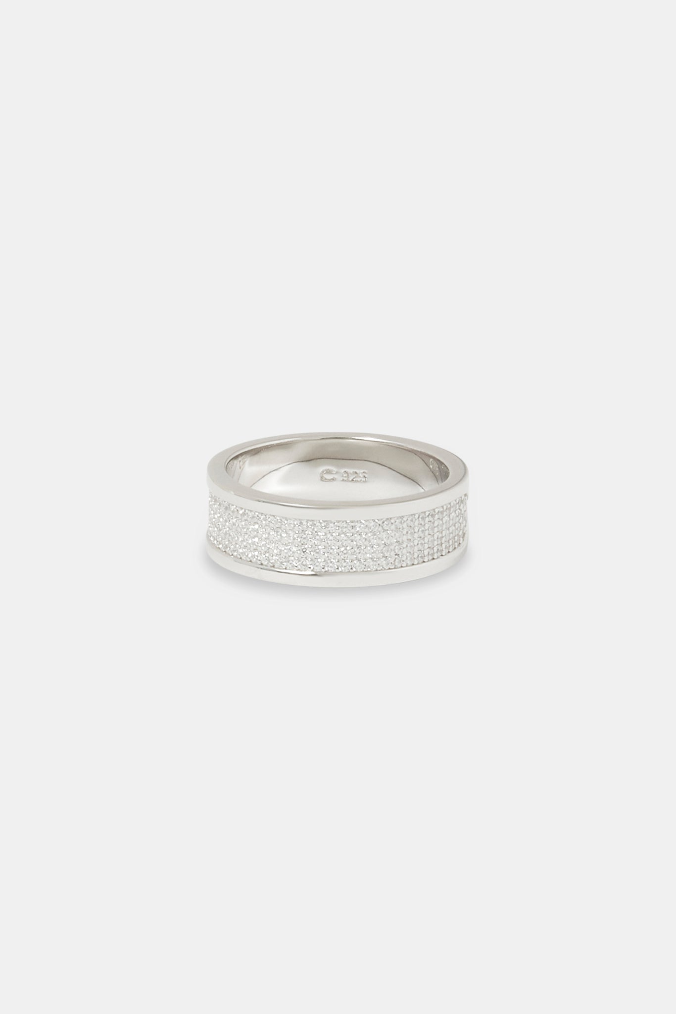 Iced Centre Band Ring - 8mm