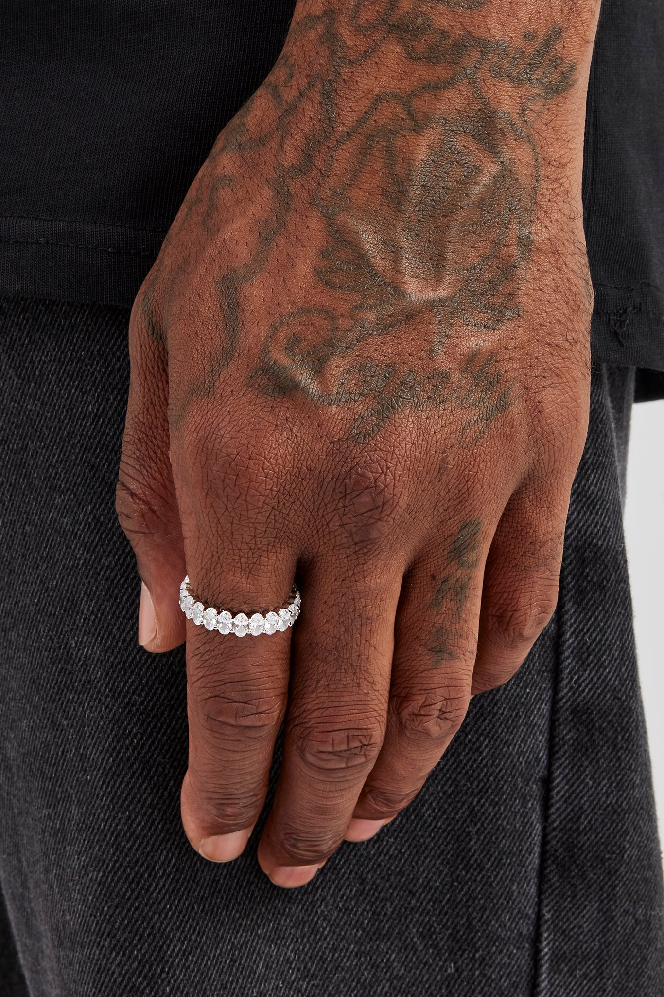 Iced Oval Tennis Ring - 5mm