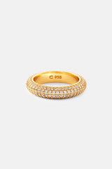 Iced Pave Band Ring - 5mm - Gold