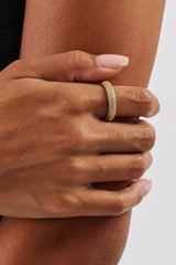 Iced Pave Band Ring - 5mm - Gold