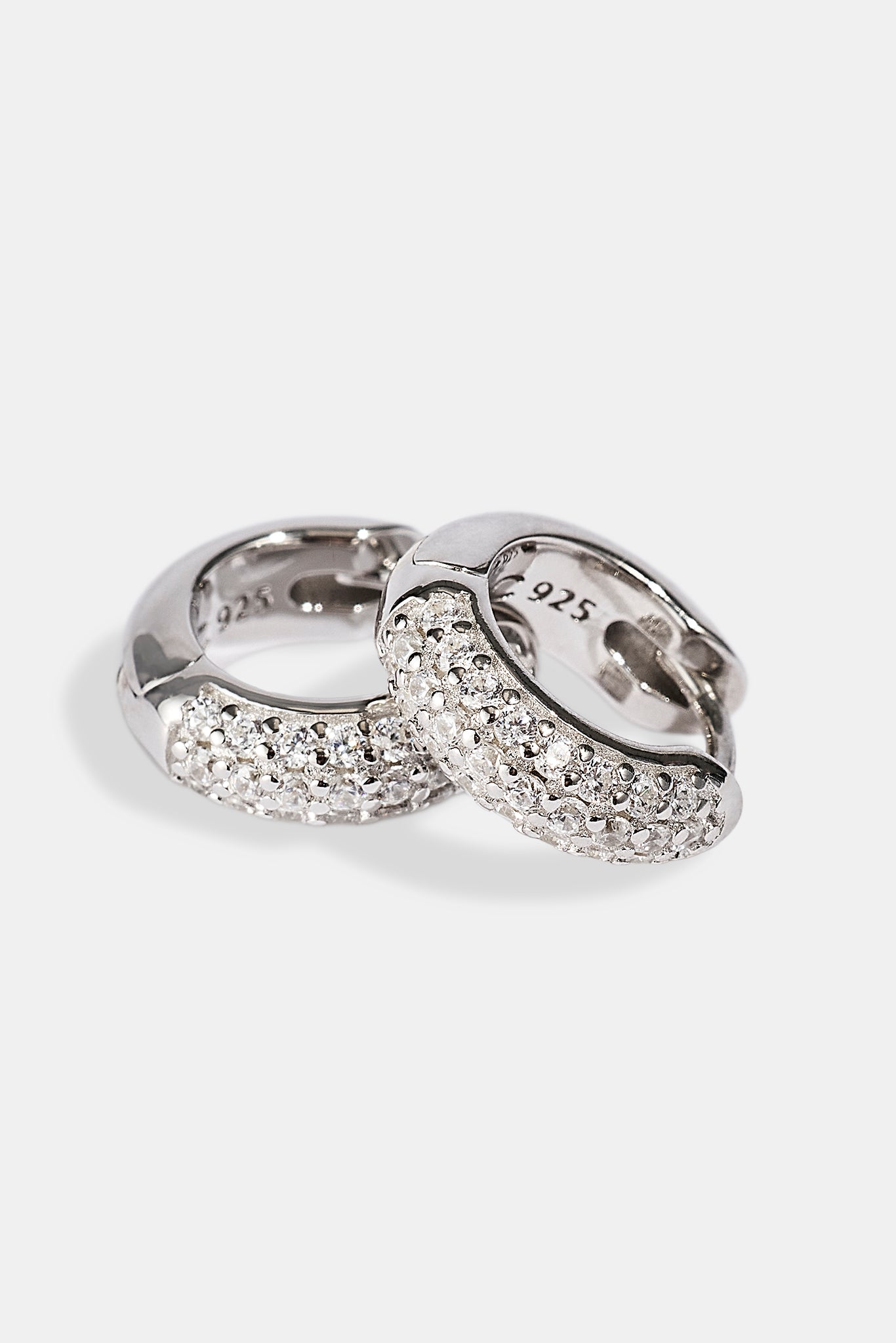 Iced Pave Micro Huggie Earrings - 12mm