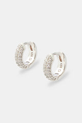 Iced Pave Micro Huggie Earrings - 12mm