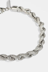 Iced Rope Bracelet - 6mm - White