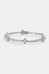 Iced Cross Motif Tennis Bracelet - 3mm