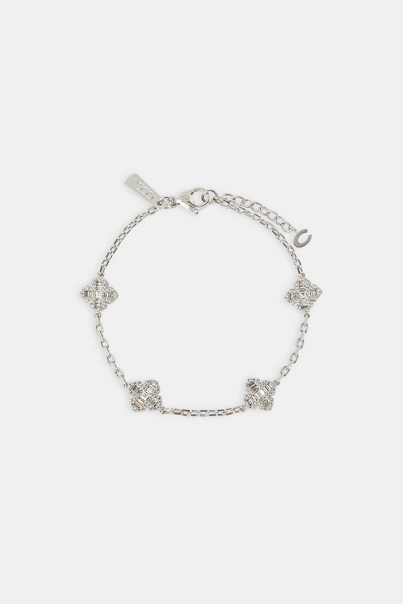 Iced Cross Motif Rolo Bracelet - 8mm