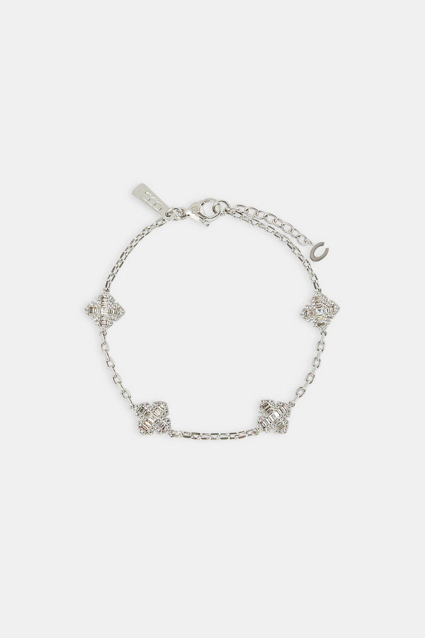 Iced Cross Motif Rolo Bracelet - 8mm