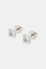 Iced Micro Square Stud Earrings - 4mm