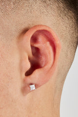 Iced Micro Square Stud Earrings - 4mm