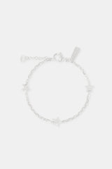 Iced Star Rolo Link Bracelet - 2.5mm