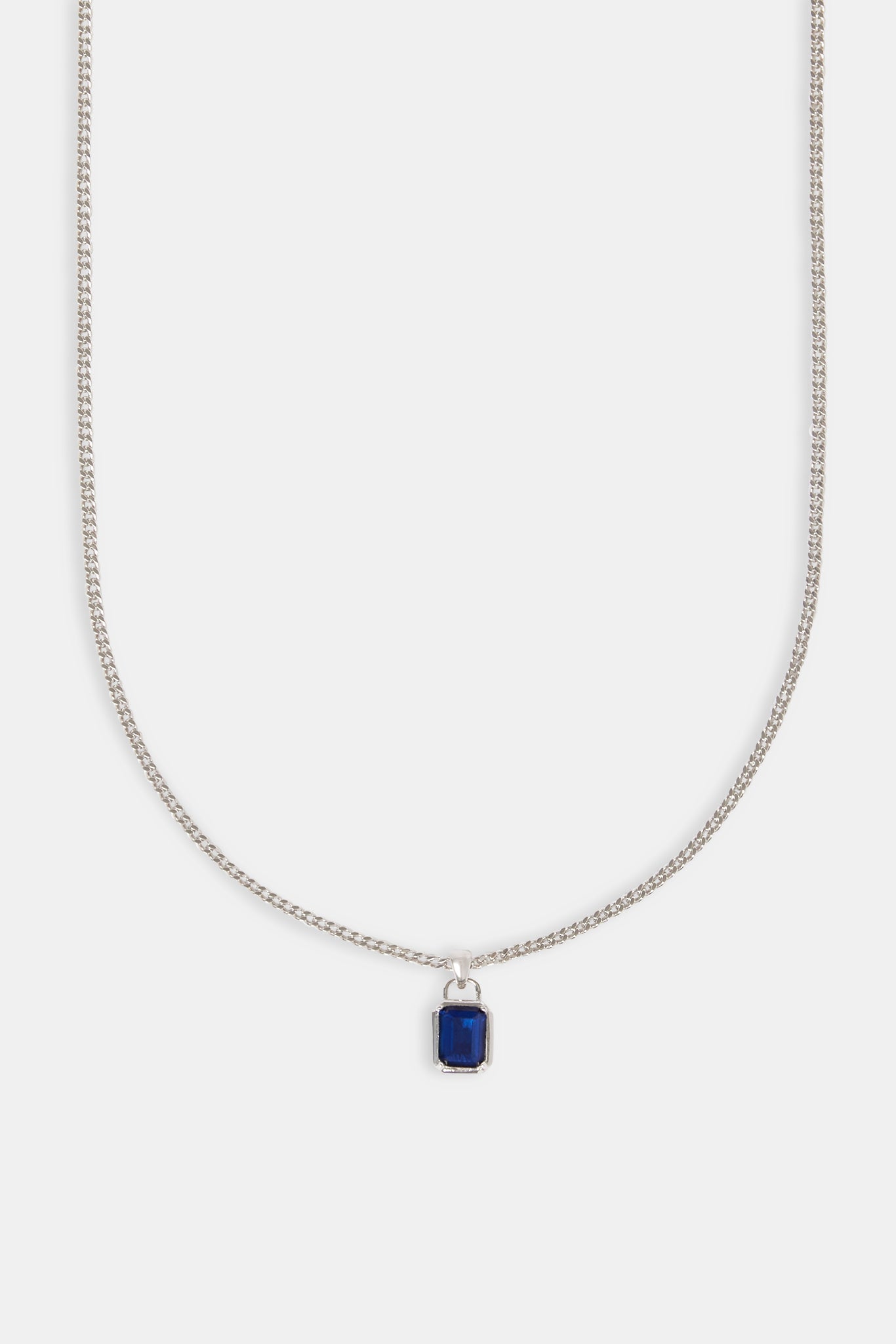 Micro Iced Blue Gemstone Necklace - 10mm
