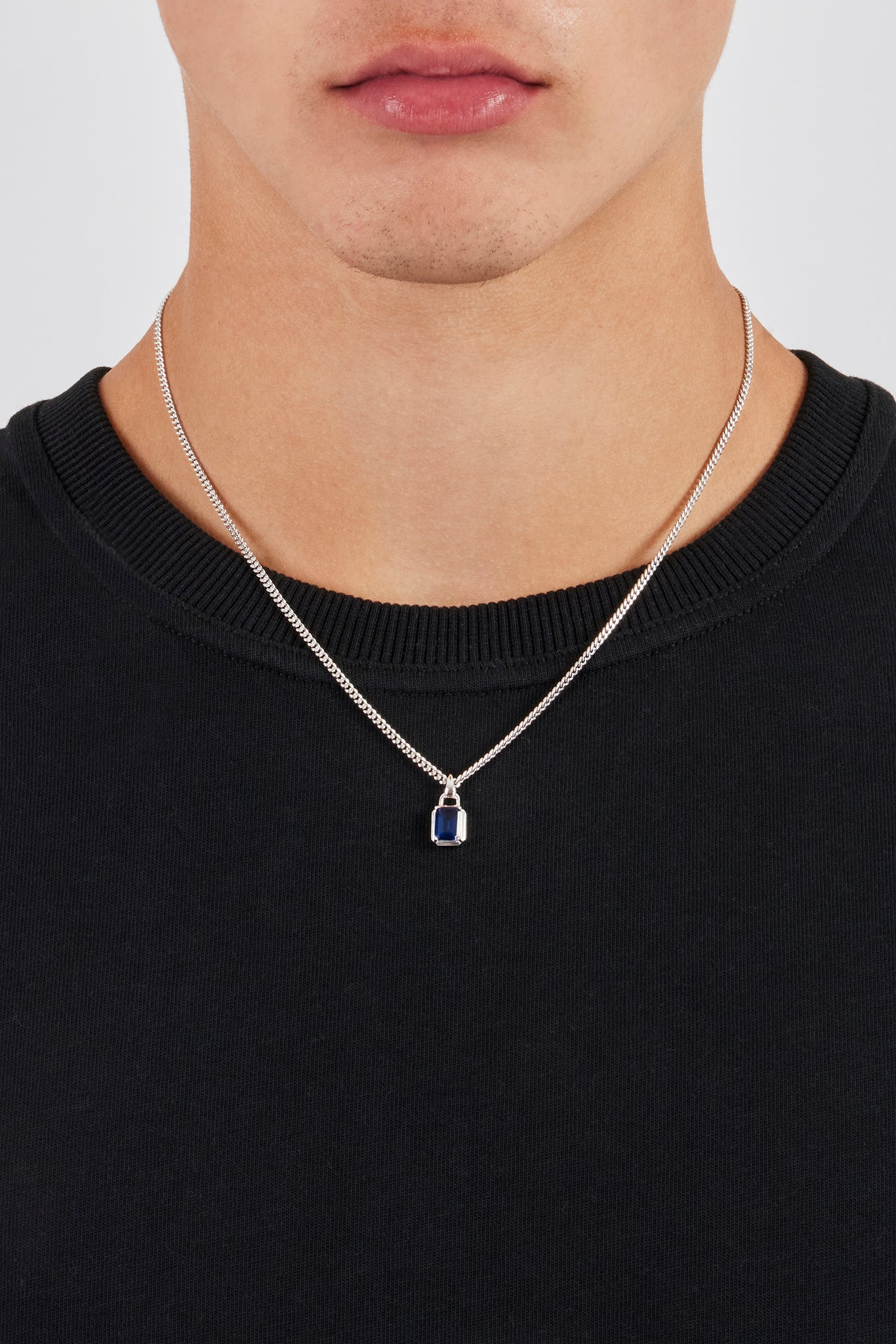 Micro Iced Blue Gemstone Necklace - 10mm