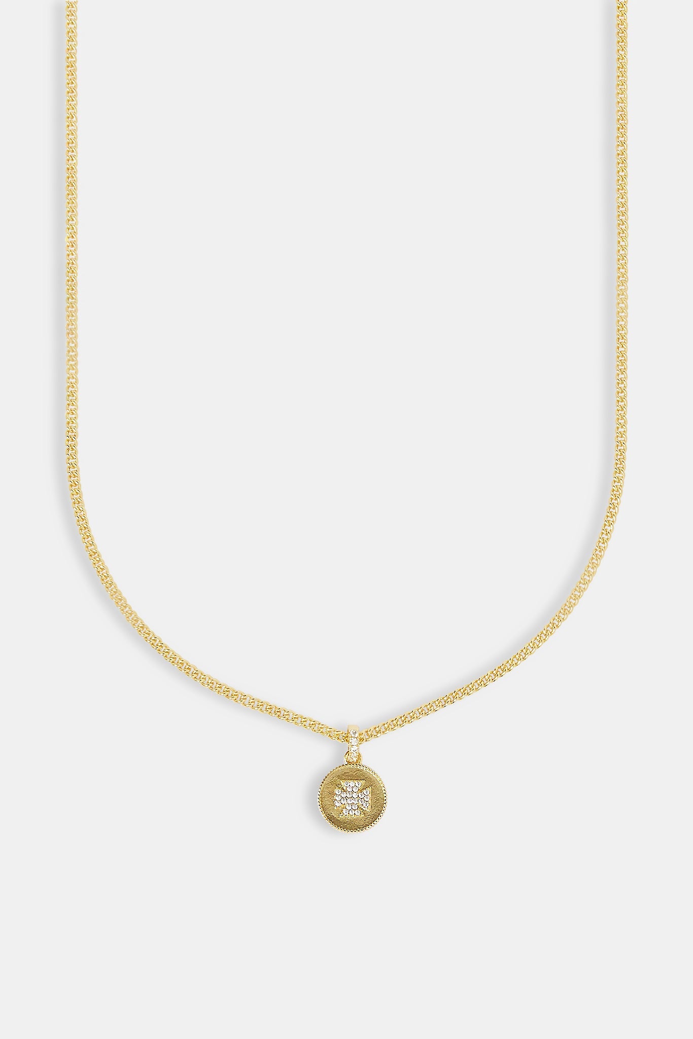 Micro Iced Motif Necklace - 12mm - Gold