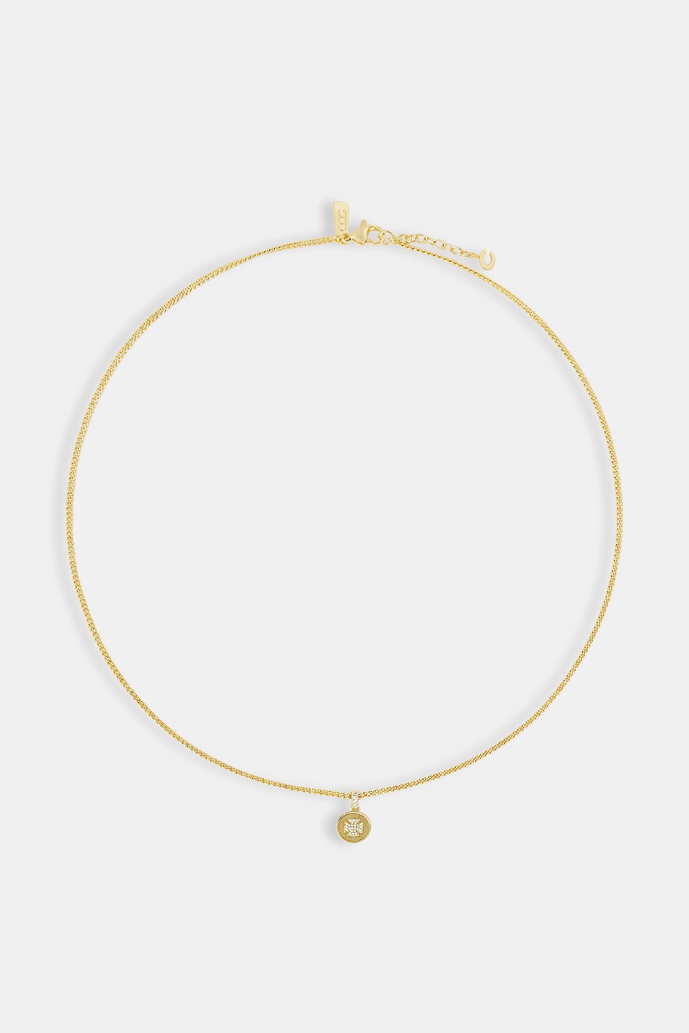 Micro Iced Motif Necklace - 12mm - Gold