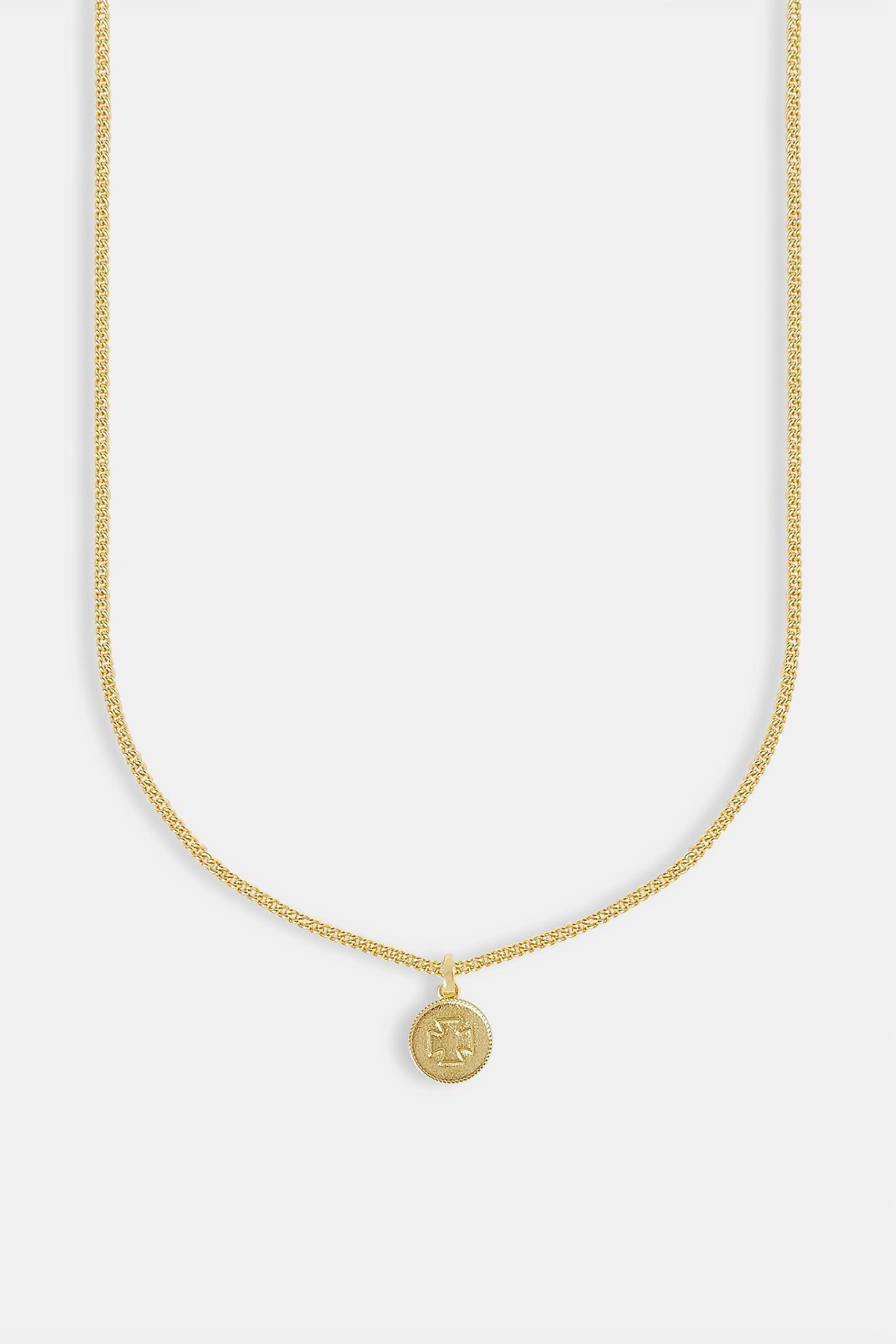 Micro Polished Motif Necklace - 12mm - Gold