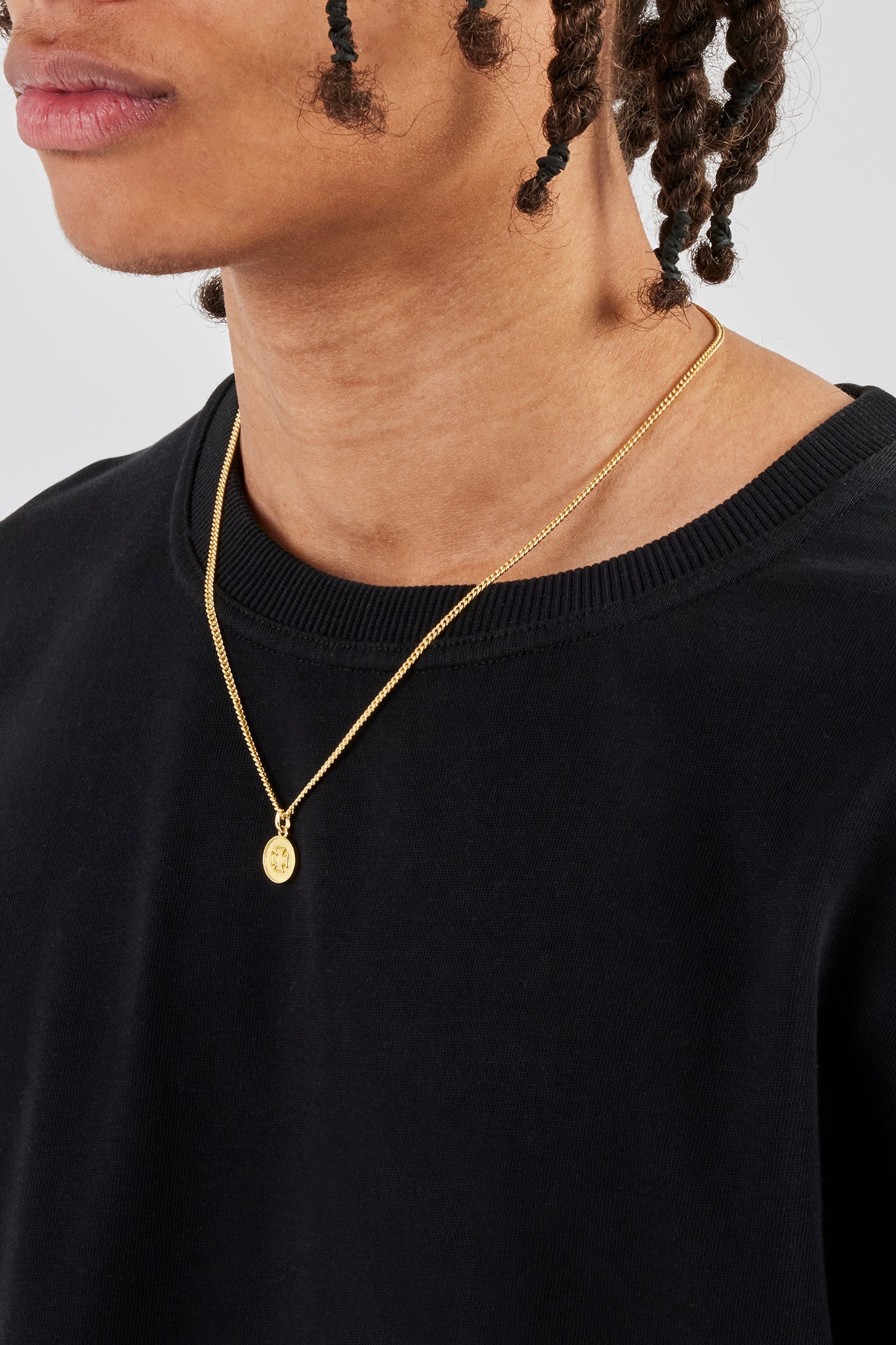 Micro Polished Motif Necklace - 12mm - Gold