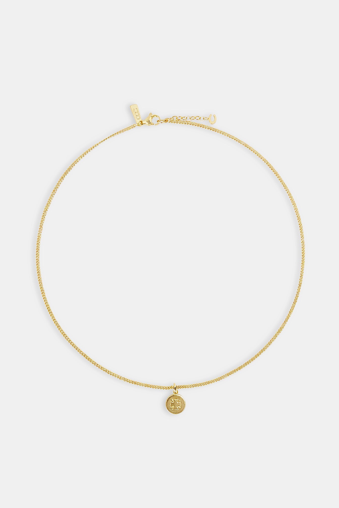 Micro Polished Motif Necklace - 12mm - Gold