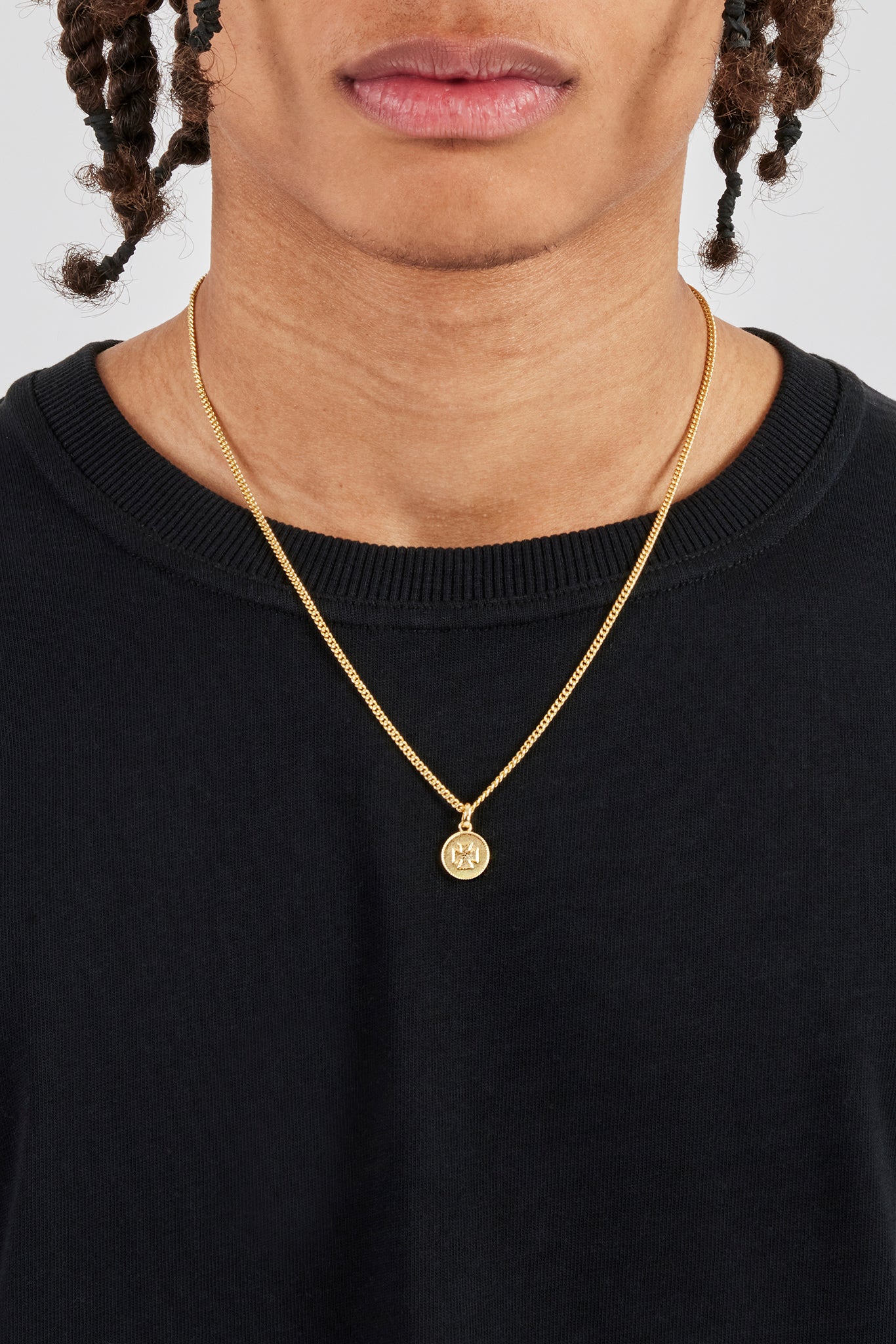 Micro Polished Motif Necklace - 12mm - Gold