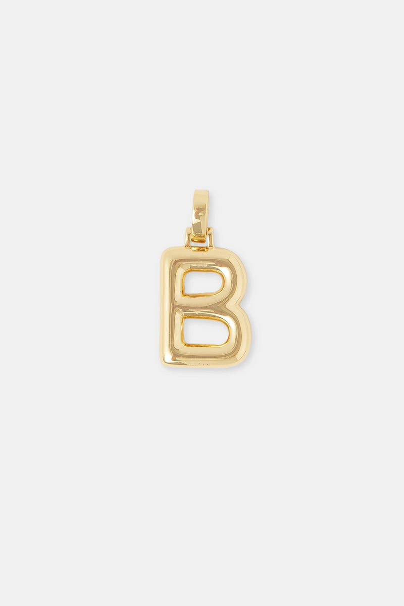 Mini Polished Balloon Letter Pendant - 20m - Gold