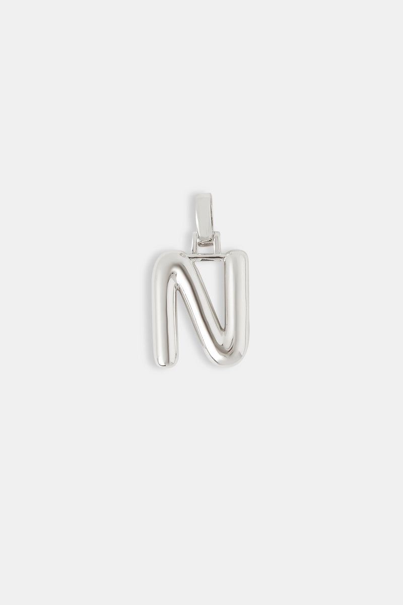 Mini Polished Balloon Letter Pendant - 20mm