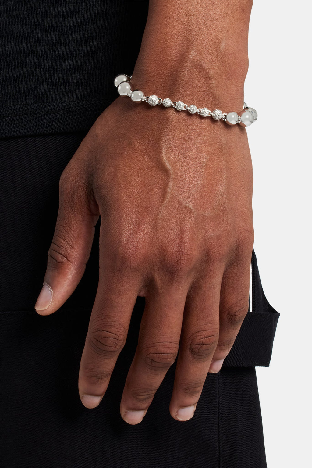 Mixed Size Polished & Ice Ball Bracelet | Mens Bracelets | Shop Ball ...