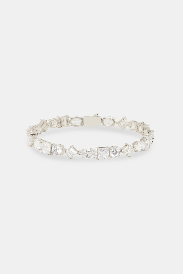 Mixed Shape Clear Stone Tennis Bracelet - 6mm