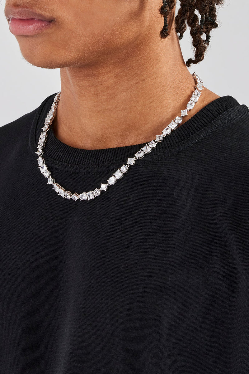 Mixed Shape Clear Stone Tennis Chain - 6mm