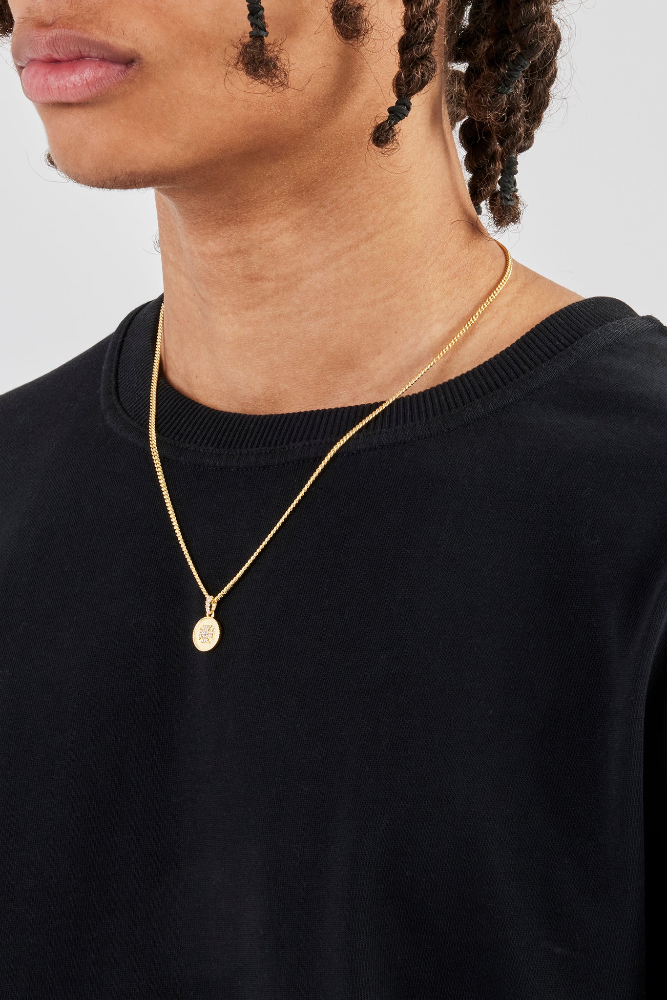 Micro Iced Motif Necklace - 12mm - Gold