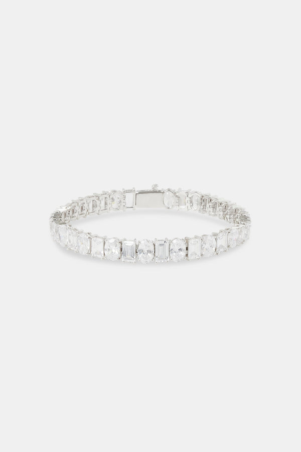 Oval & Baguette Stone Tennis Bracelet - 8mm