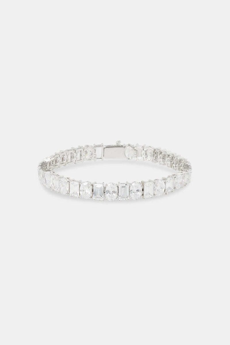 Oval & Baguette Stone Tennis Bracelet - 8mm