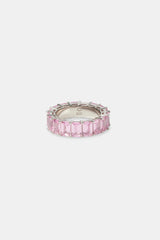 Pink CZ Baguette Tennis Ring - 6mm