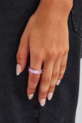 Pink CZ Baguette Tennis Ring - 6mm