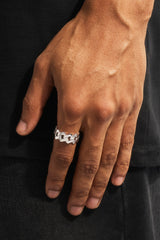 Polished Prong Cuban Ring - 10mm - White