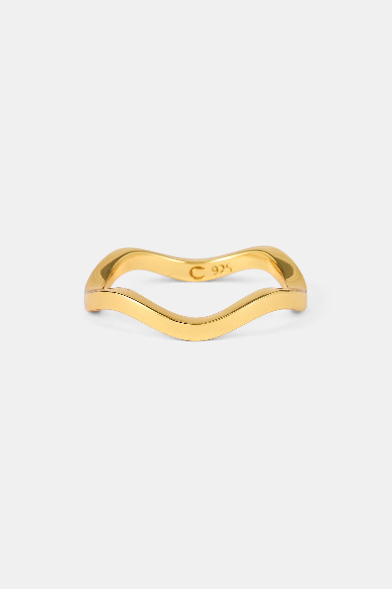 Polished Asymmetric Band Ring - 2mm - Gold