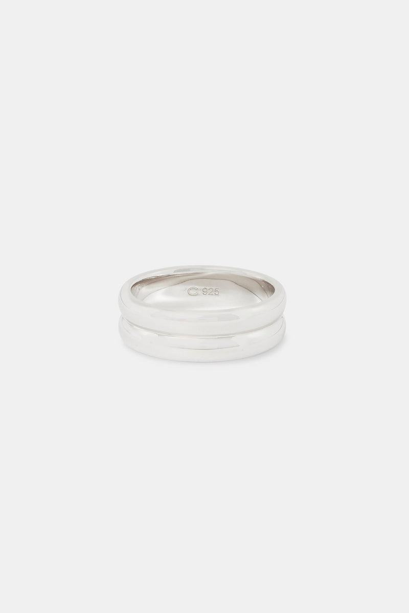 Polished Double Row Ring - 8mm