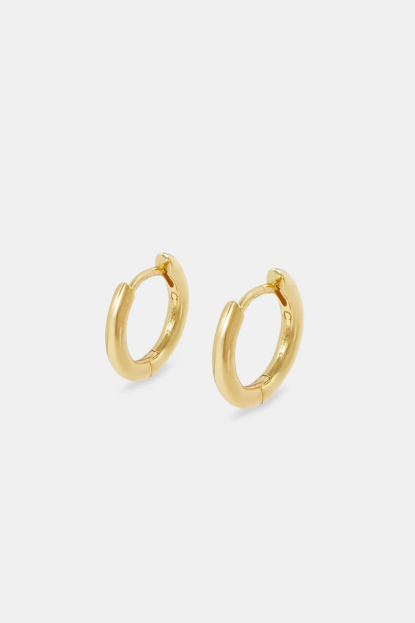 Polished Huggies Earrings - Gold - 15mm