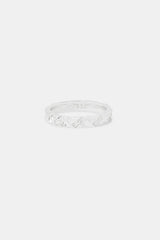 Polished & Iced Woven Ring - 4mm - White