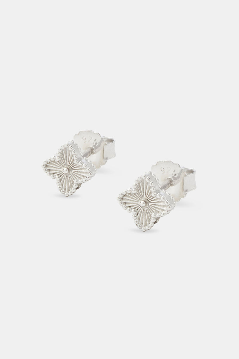 Polished Motif Stud Earrings - 8mm