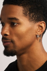 Polished Pentagon Hoop Earrings - 15mm - White