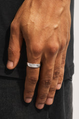 Polished Ribbed Band Ring - 6mm - White