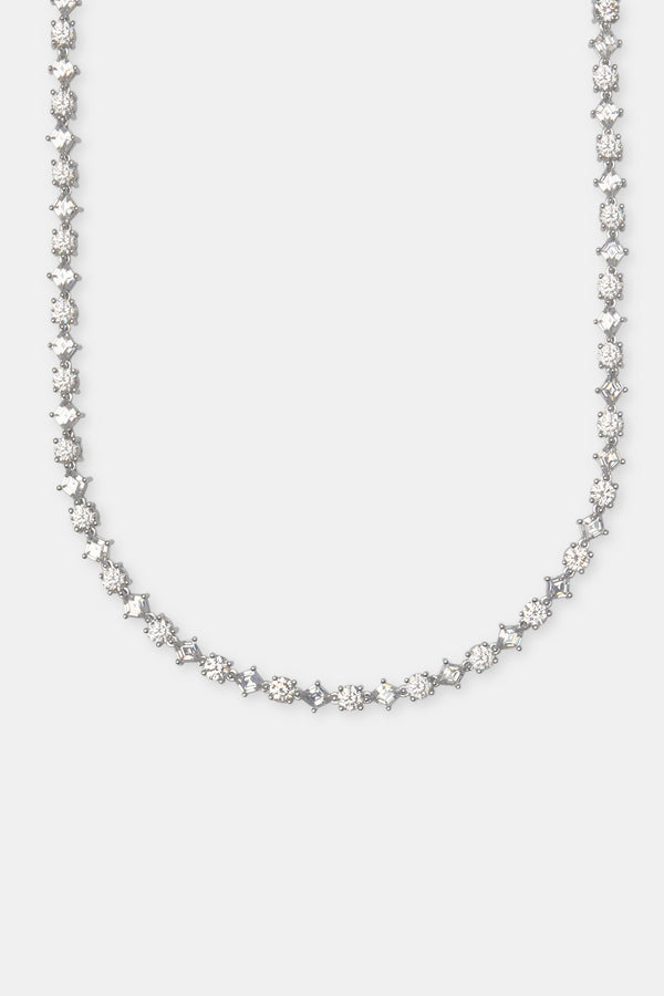 Round & Diamond Cluster Tennis Chain - 6mm