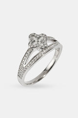 Double Band CZ Motif Ring - 5mm - White