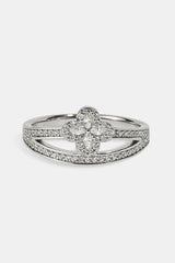 Double Band CZ Motif Ring - 5mm - White