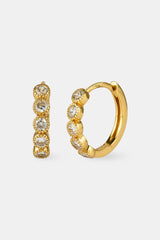 Circle Cluster Hoop Earring - 12mm - Gold