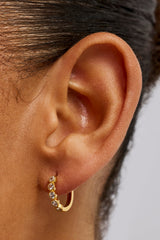 Circle Cluster Hoop Earring - 12mm - Gold