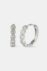 Circle Cluster Hoop Earring - 12mm - White