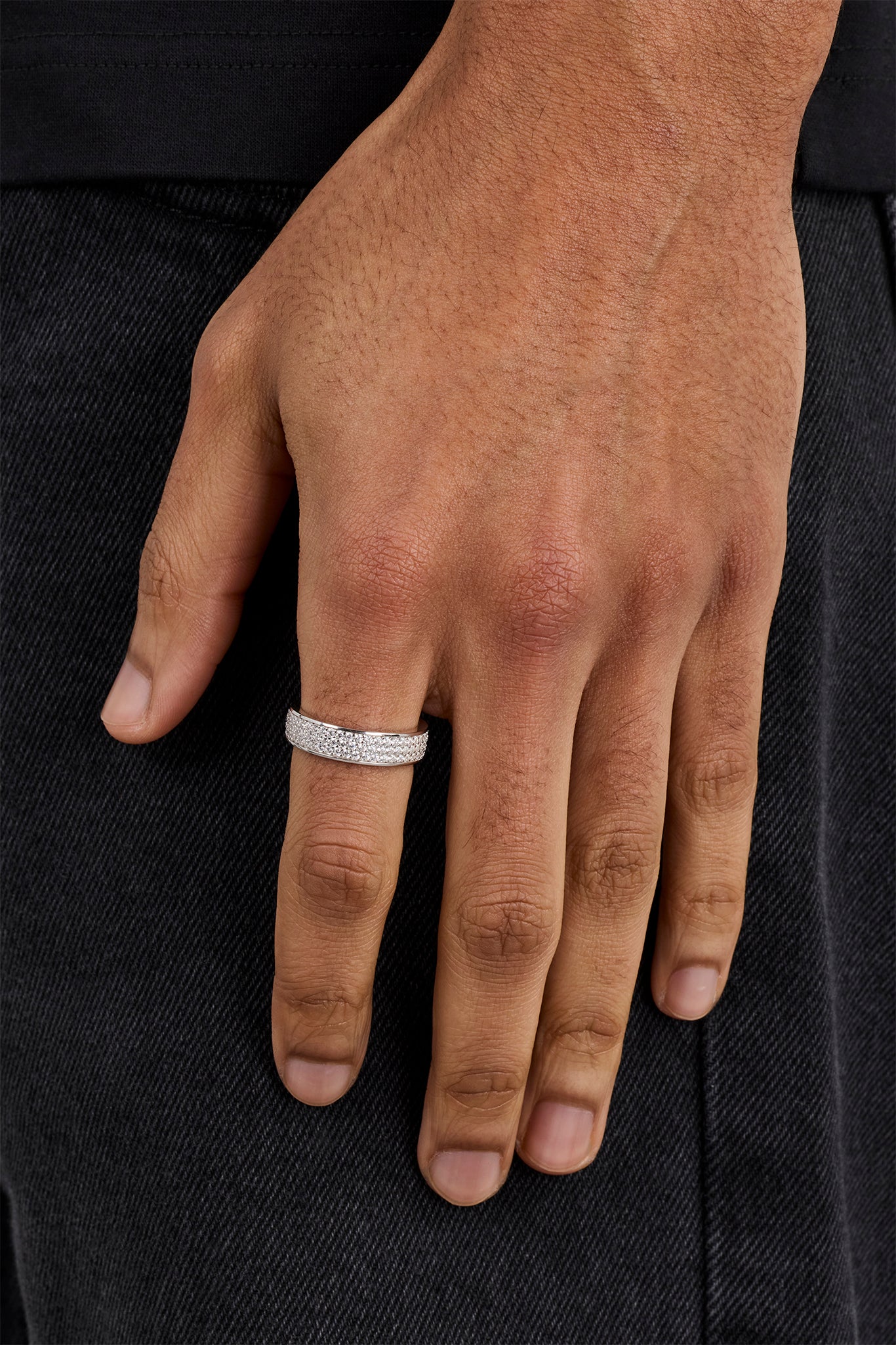 Triple Row Iced Ring - 8mm