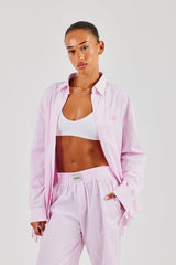 Striped Shirt & Button Detail Trouser - Pink