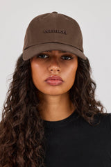 Ladies Embroidered Logo Cap - Coffee